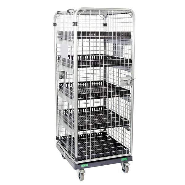 Effizient 28” Cage-Cart assembly with 5 sliding shelves EF28SECCAGE